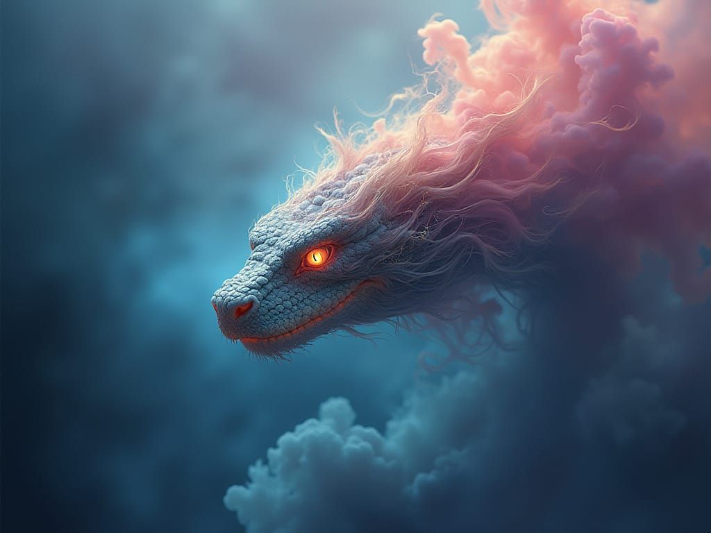 Serpent's Ethereal Majesty in Vibrant Hues