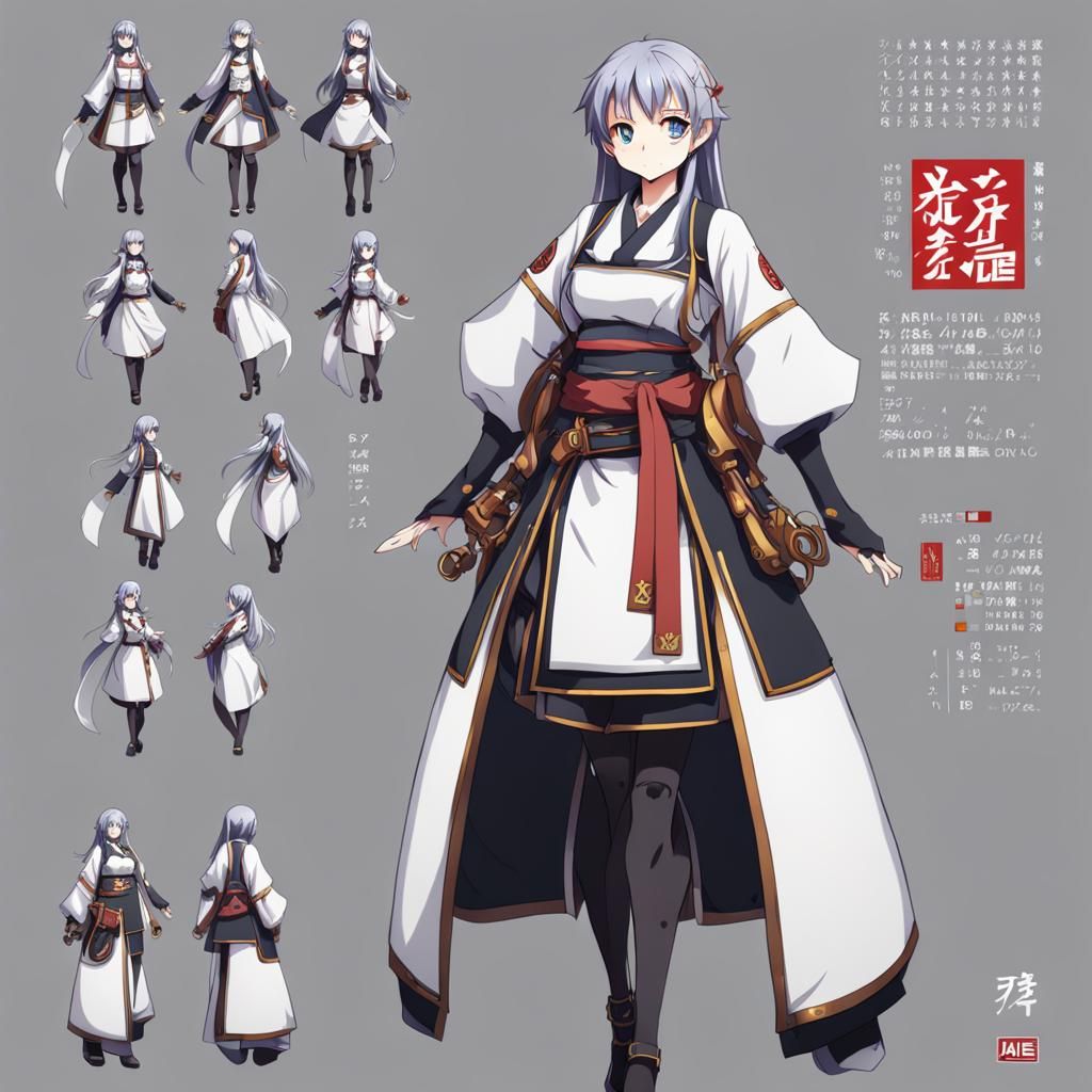 Anime Style Girl Full Body Standing