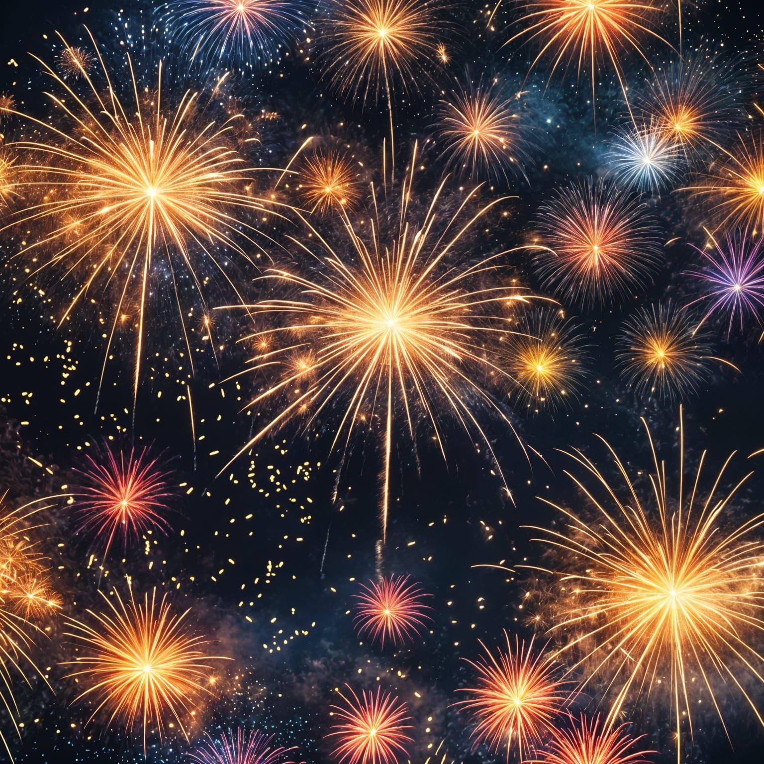 Spectacular Fireworks Display at Night