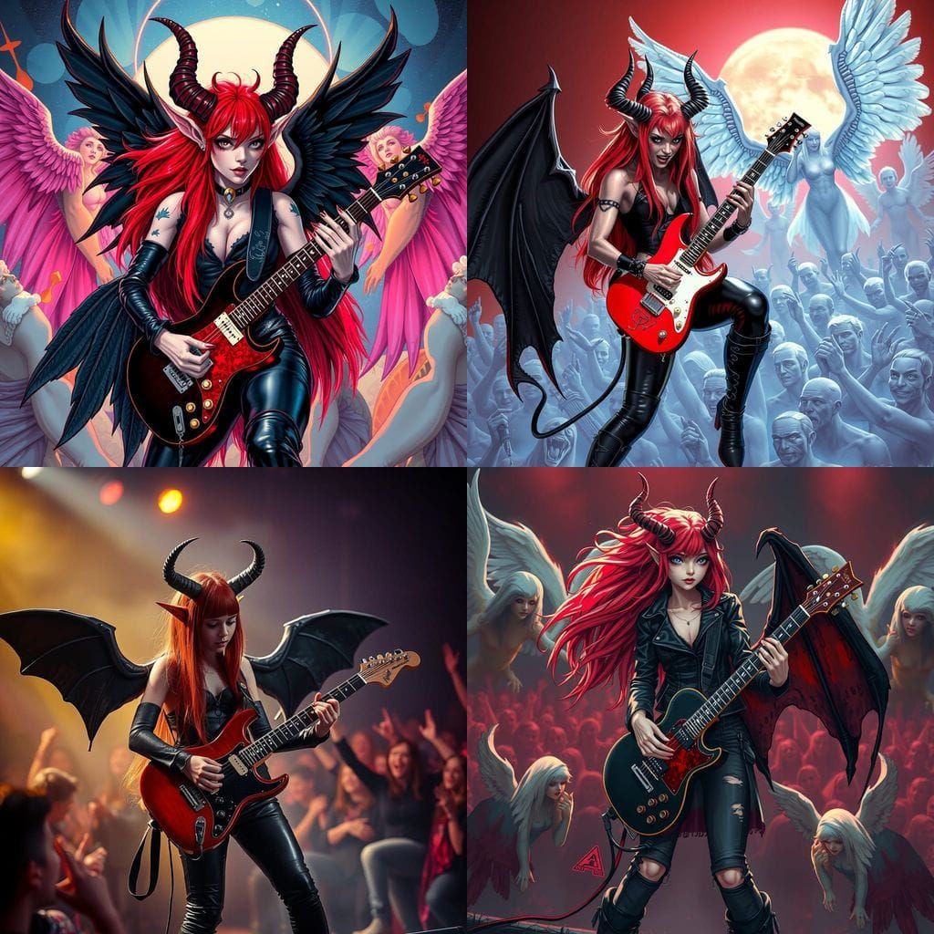 Demon Girl Rock Concert in Front of Angels