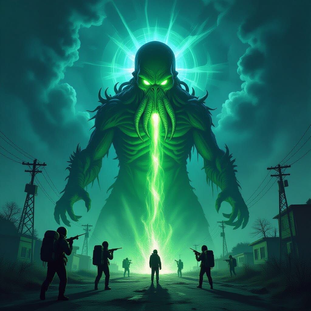 Cthulhu Invasion with Roswell Beam and Monsters