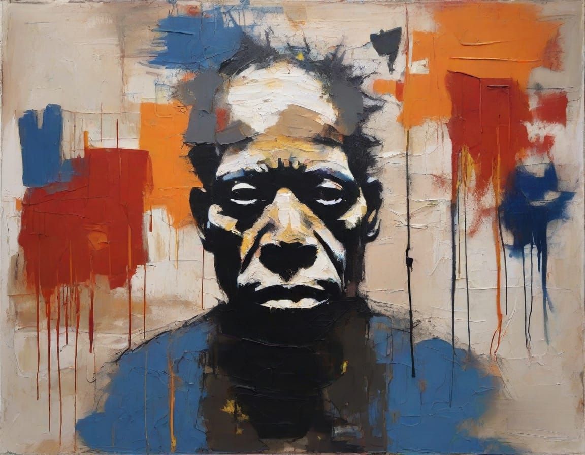 Mad Scientist in Despair, Heavy Oil Painting with Deep Textu...