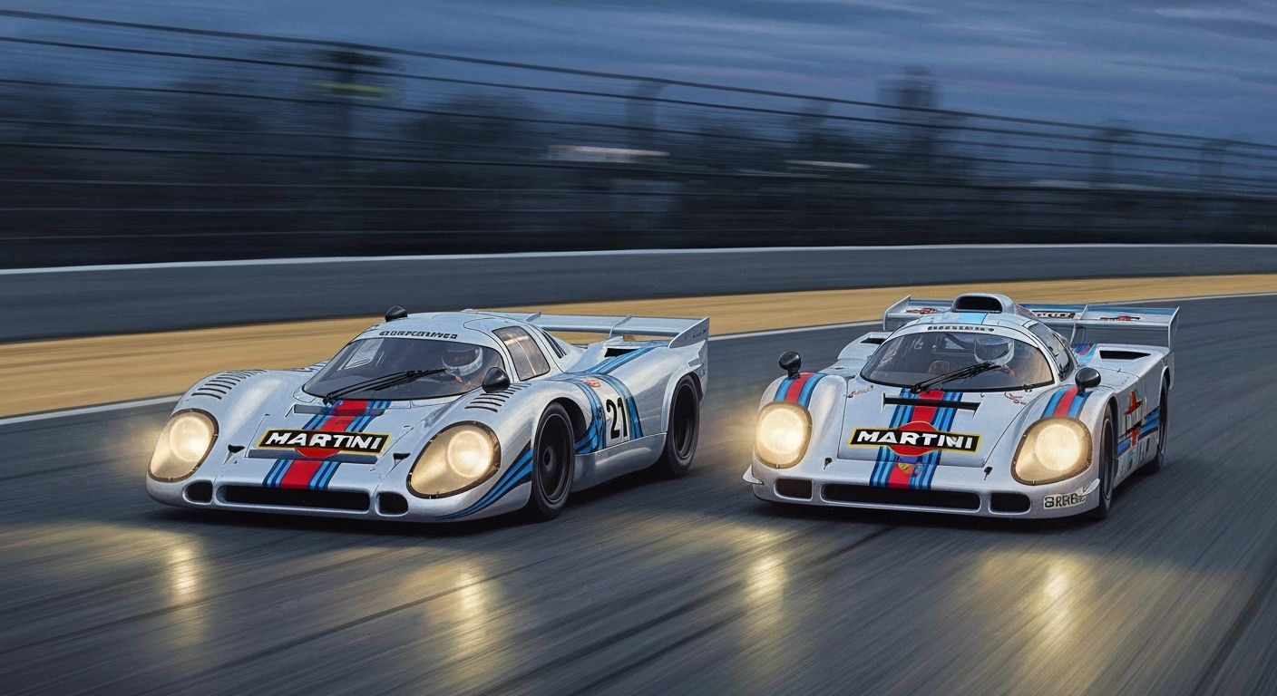 Porsche 917LH vs 962C on Daytona Banking