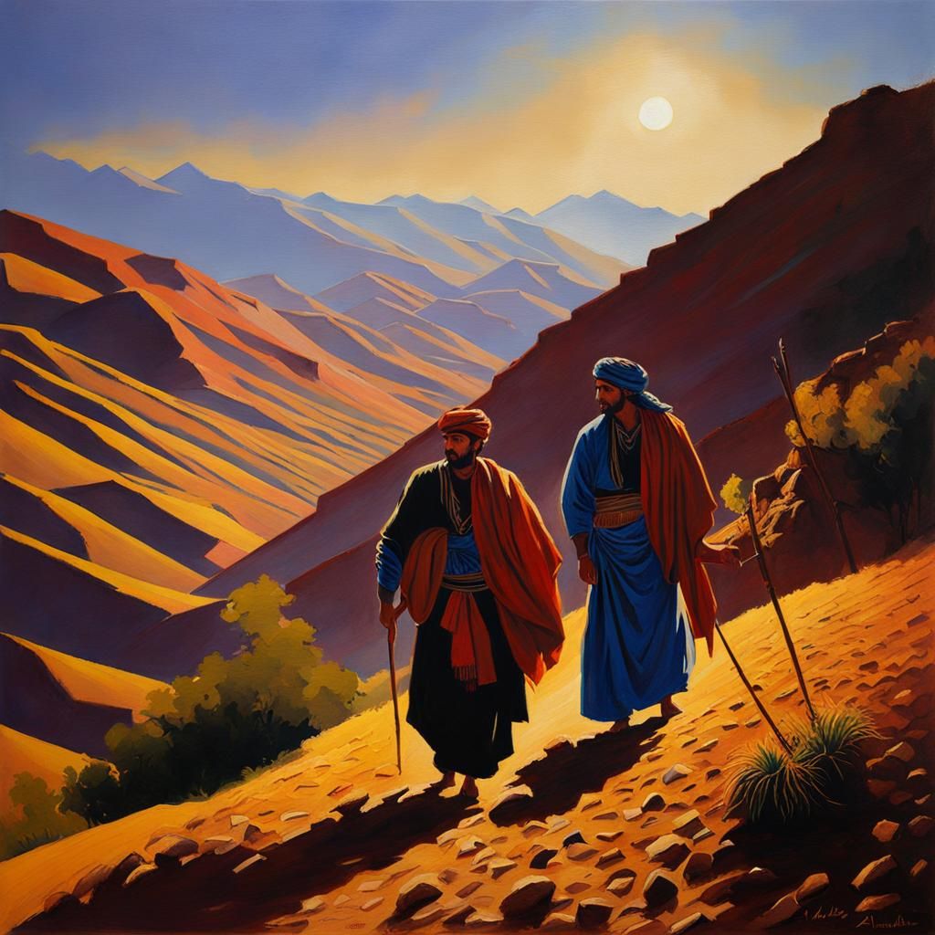 Kabyle Berbers Painting in Atlas Mountains