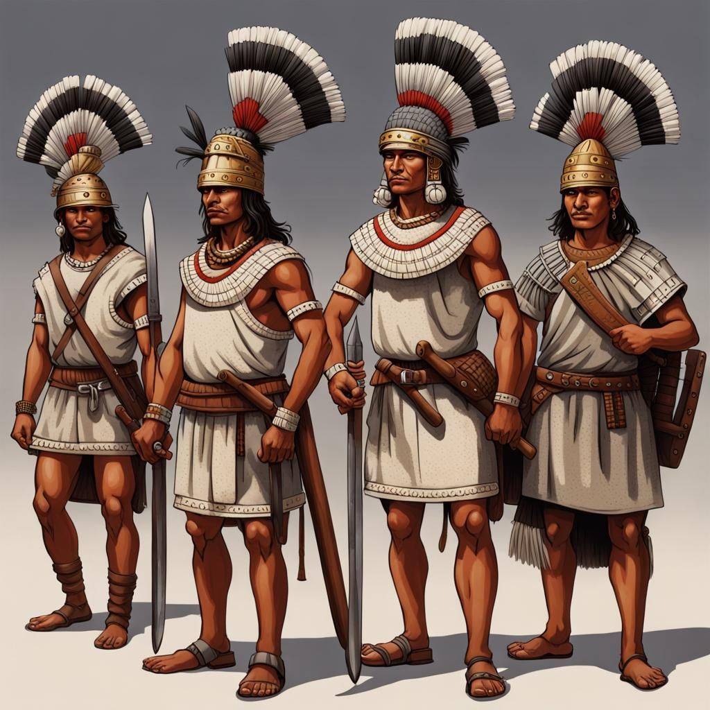 Aztec Warrior in Medieval Setting