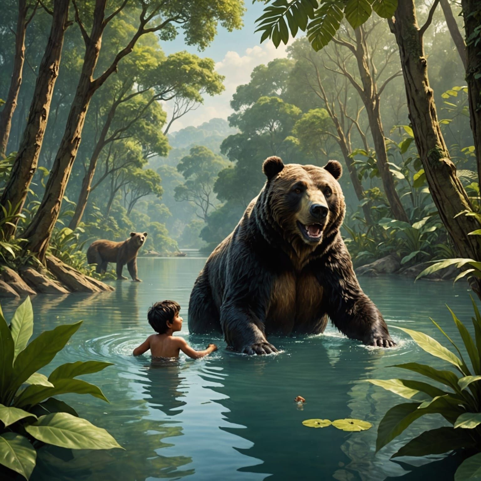 Baloo and Mowgli's Jungle Swim