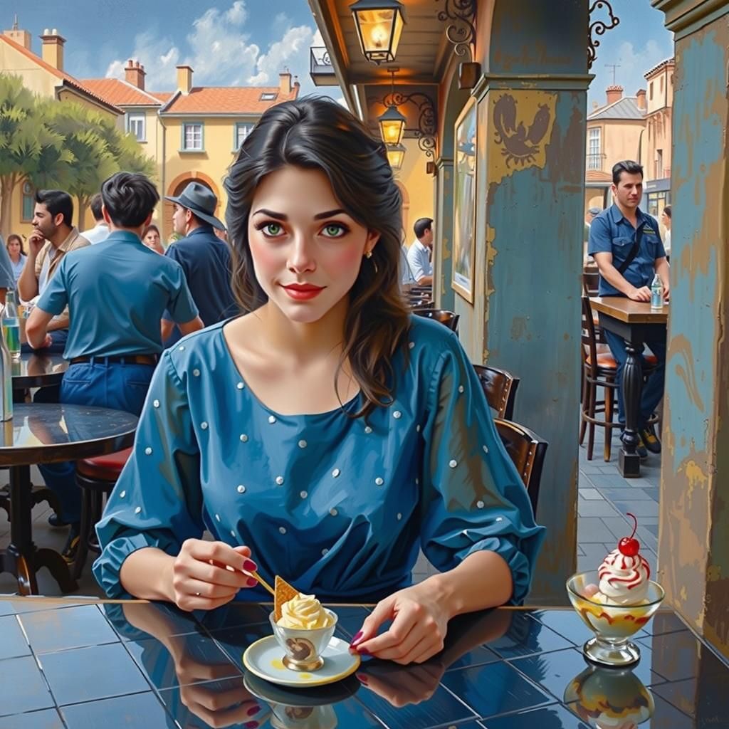 Girl with Ice Cream, Guido Borelli Style