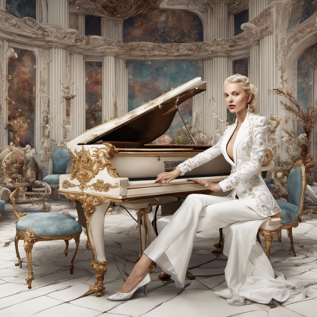 Piano Playing White Lady