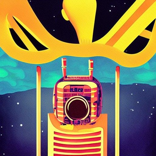 Singing Alien in Wes Anderson Style Movie Poster