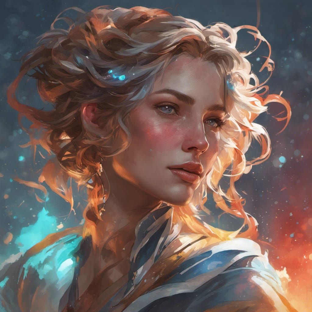 Hyperdetailed Portrait of Star in Volumetric Lighting