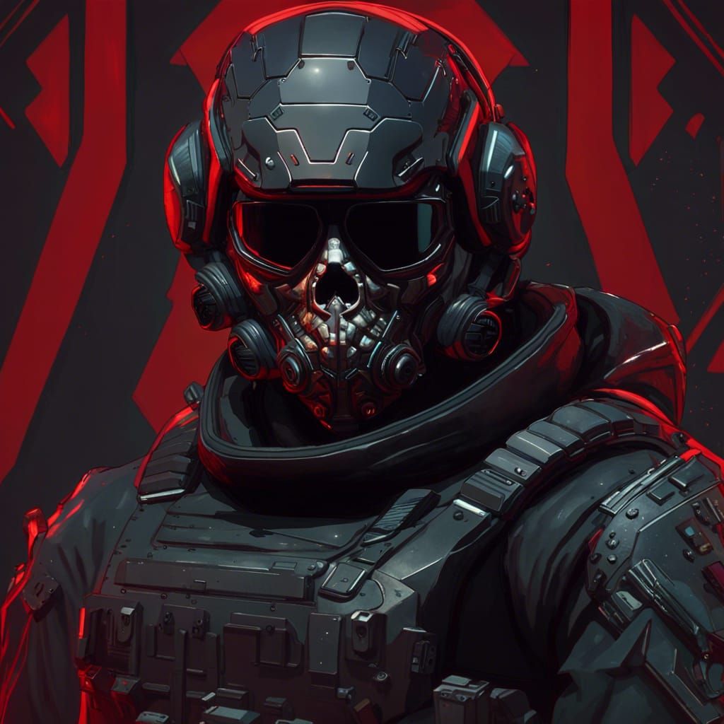 Futuristic Soldier Portrait in Industrial Setting