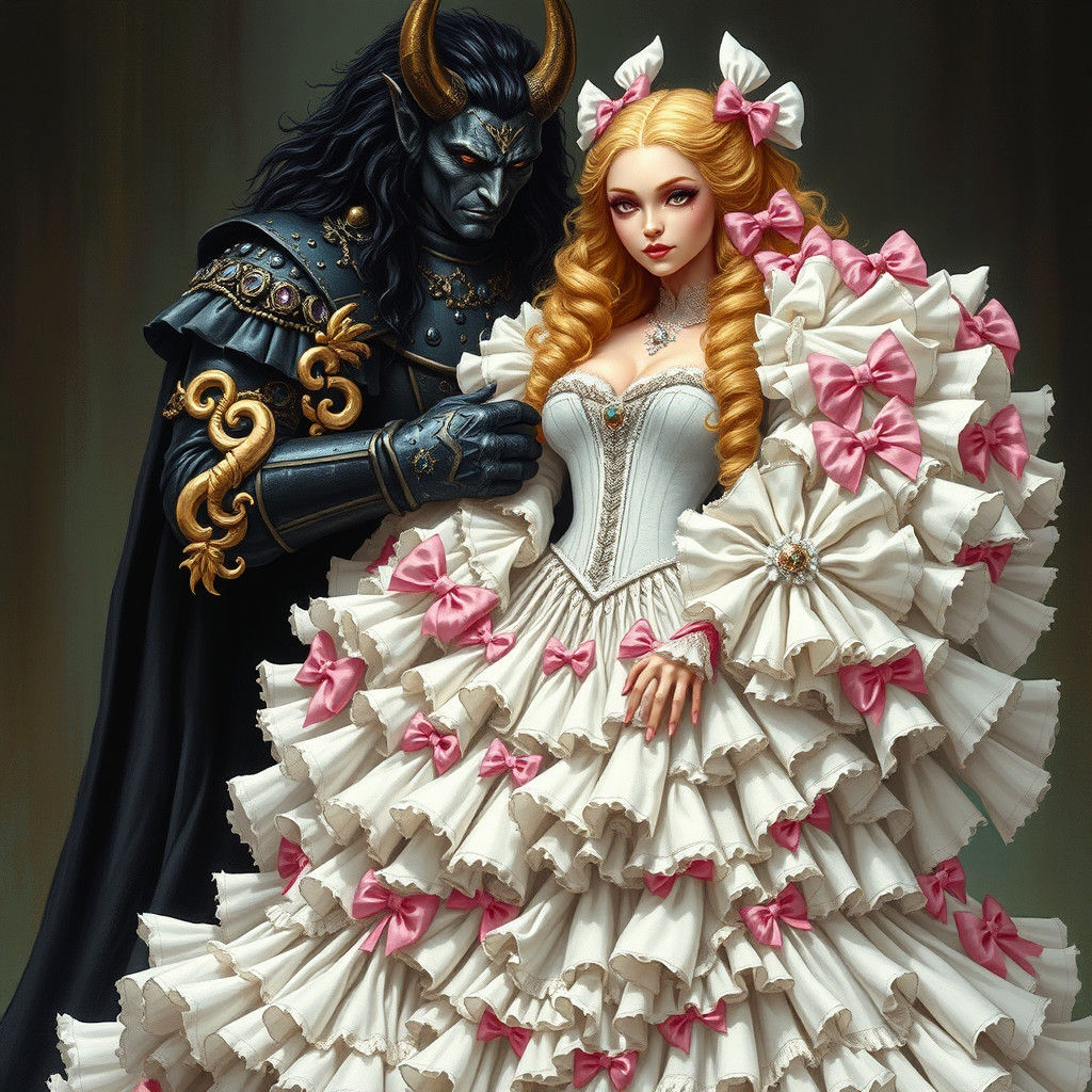 Demon King and Sissy Princess in Rackham Style