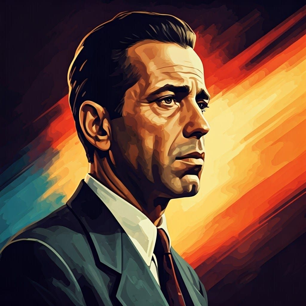 Vintage-Style Rick Blaine Movie Poster in Hyperrealistic Con...