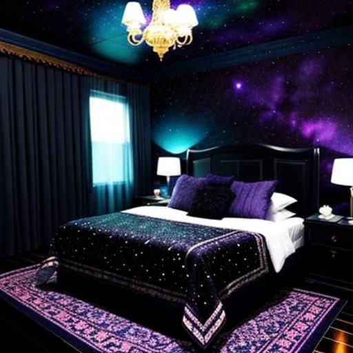 Night Sky Bedroom in Art Deco Style