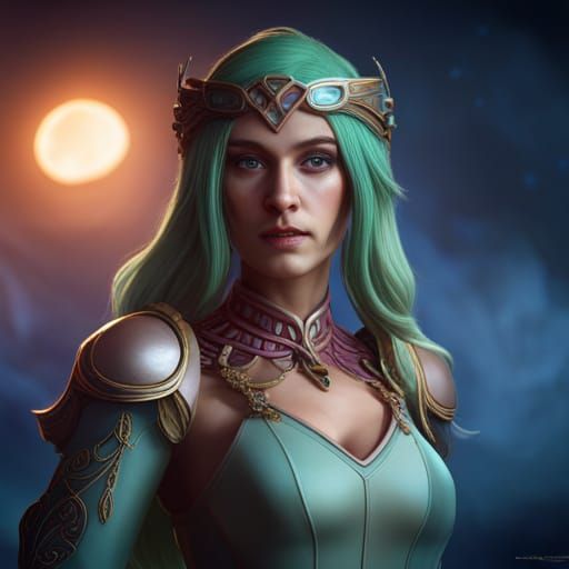 Grace The Human as Daphne: Detailed Matte Painting