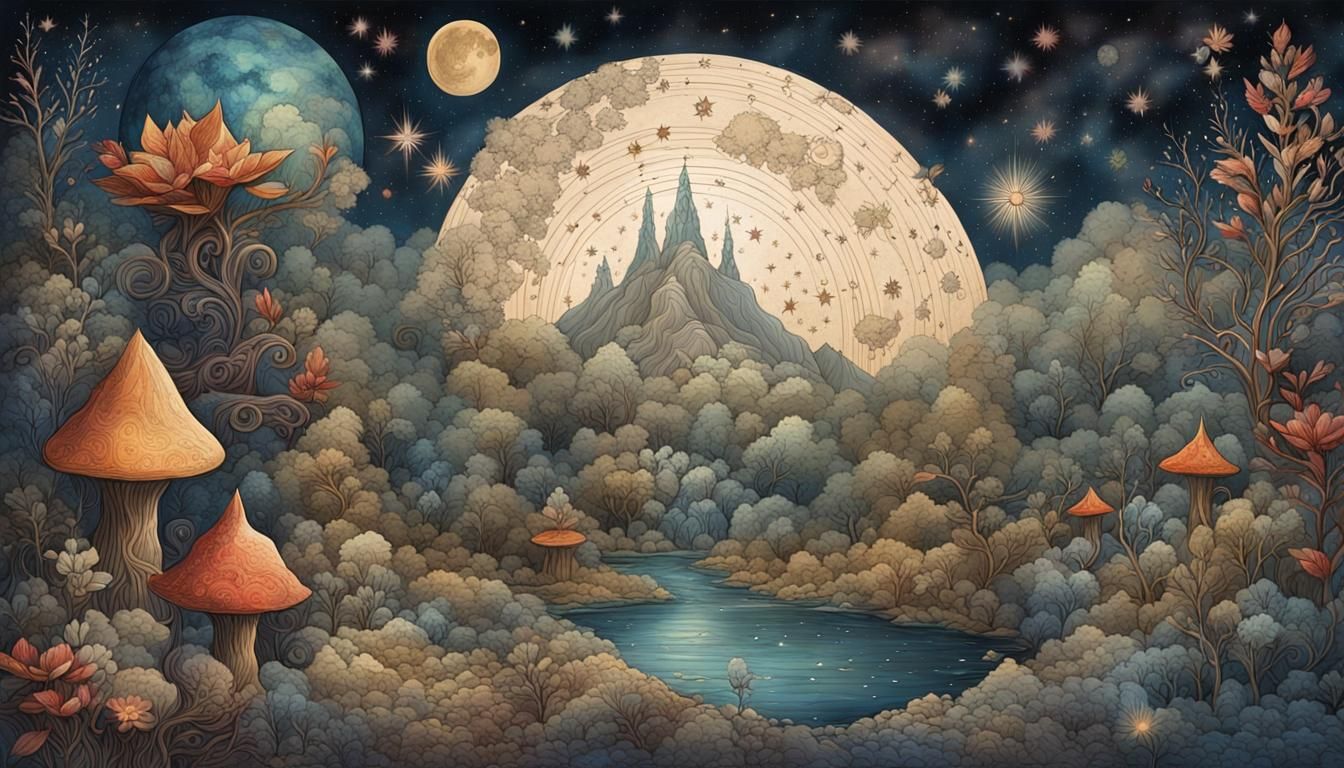 Celestial Gnome in Botanical Starscape: Dürer and Lemaire In...