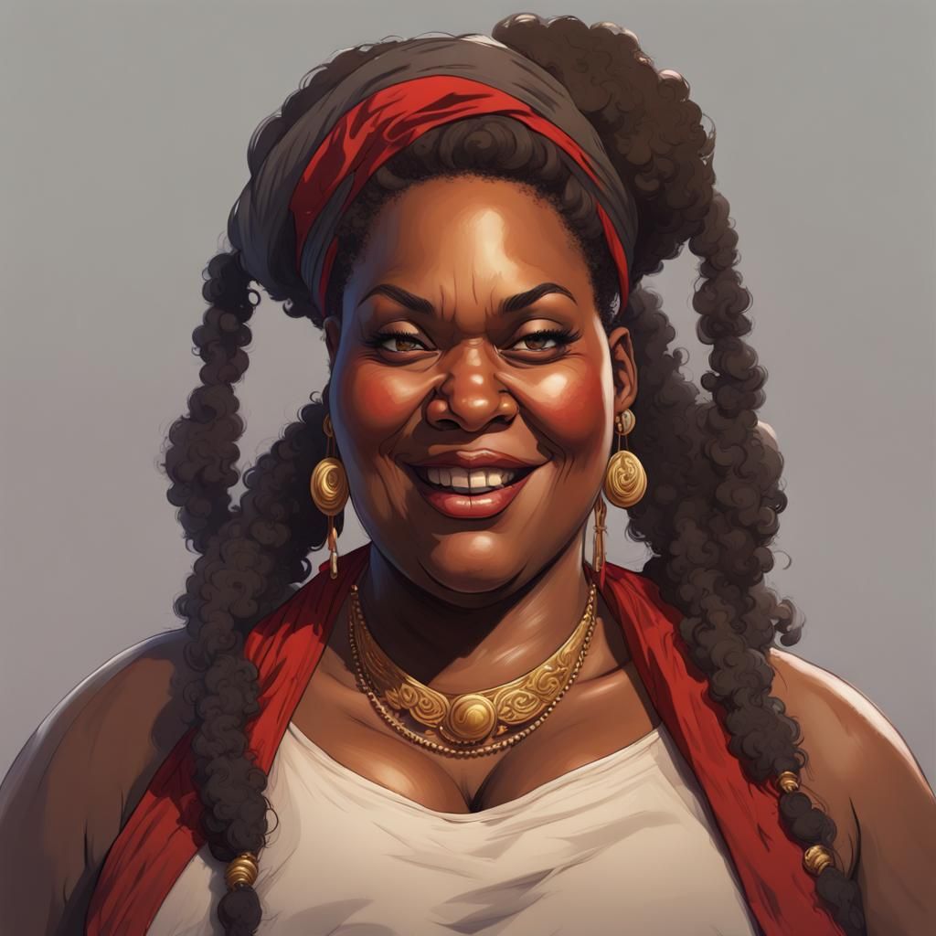 Radiant Portrait of a Motherly Woman in Art Nouveau Style