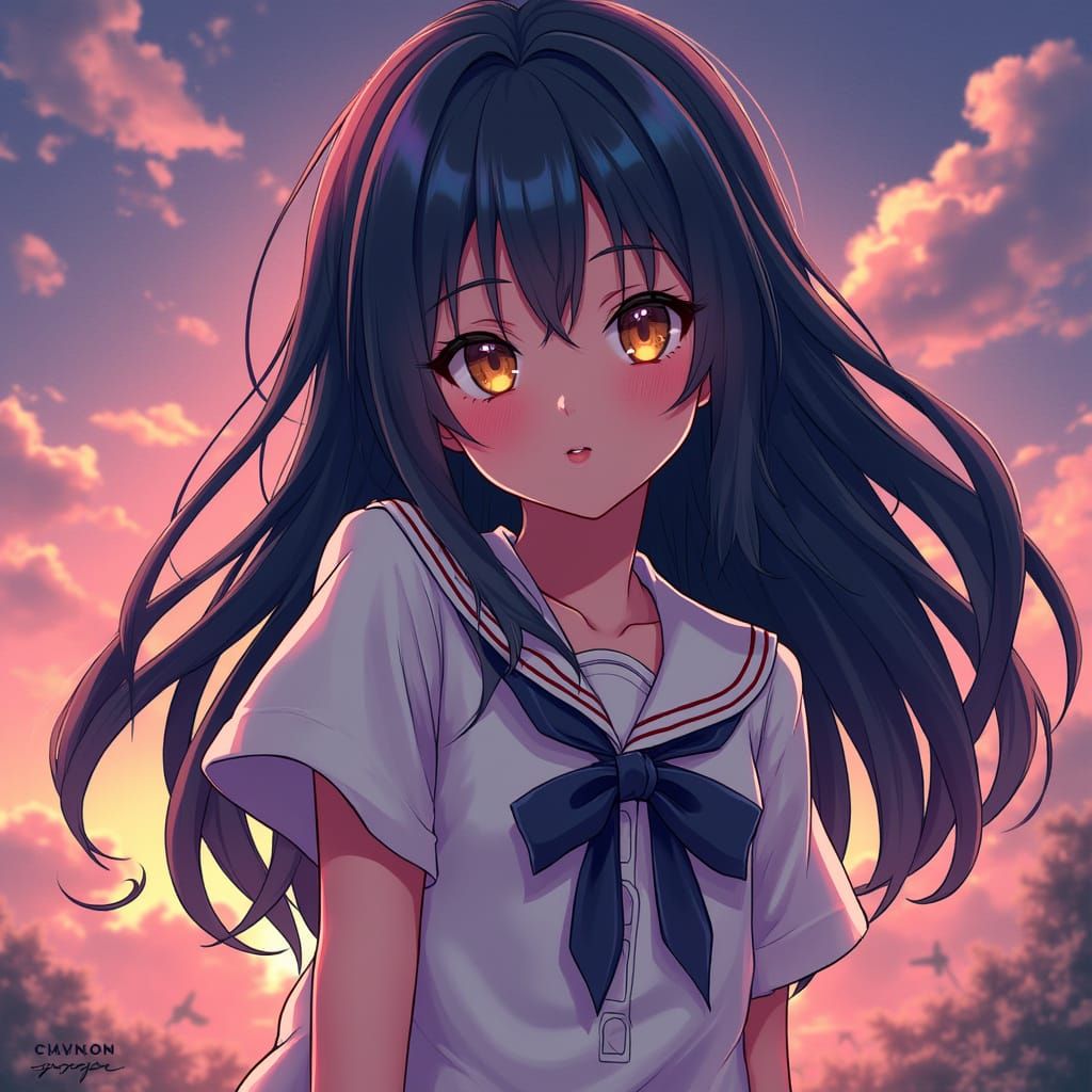 Anime Girl Masterpiece in Studio Trigger Style