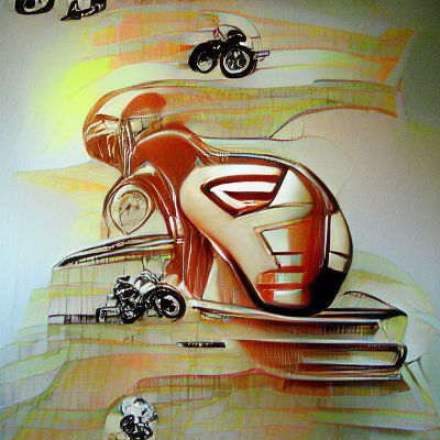 Vintage Motorcycle in Urban Setting: Photo-Realistic Style