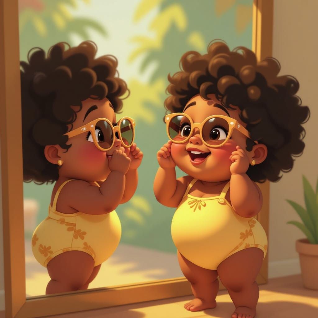 Girl's Joyful Summer: Pixar-Inspired Animation Cel