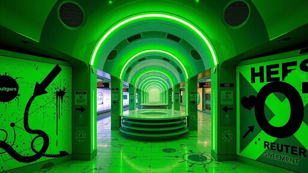 Utopian Future: Frutiger Metro Architecture with Vector Grun...