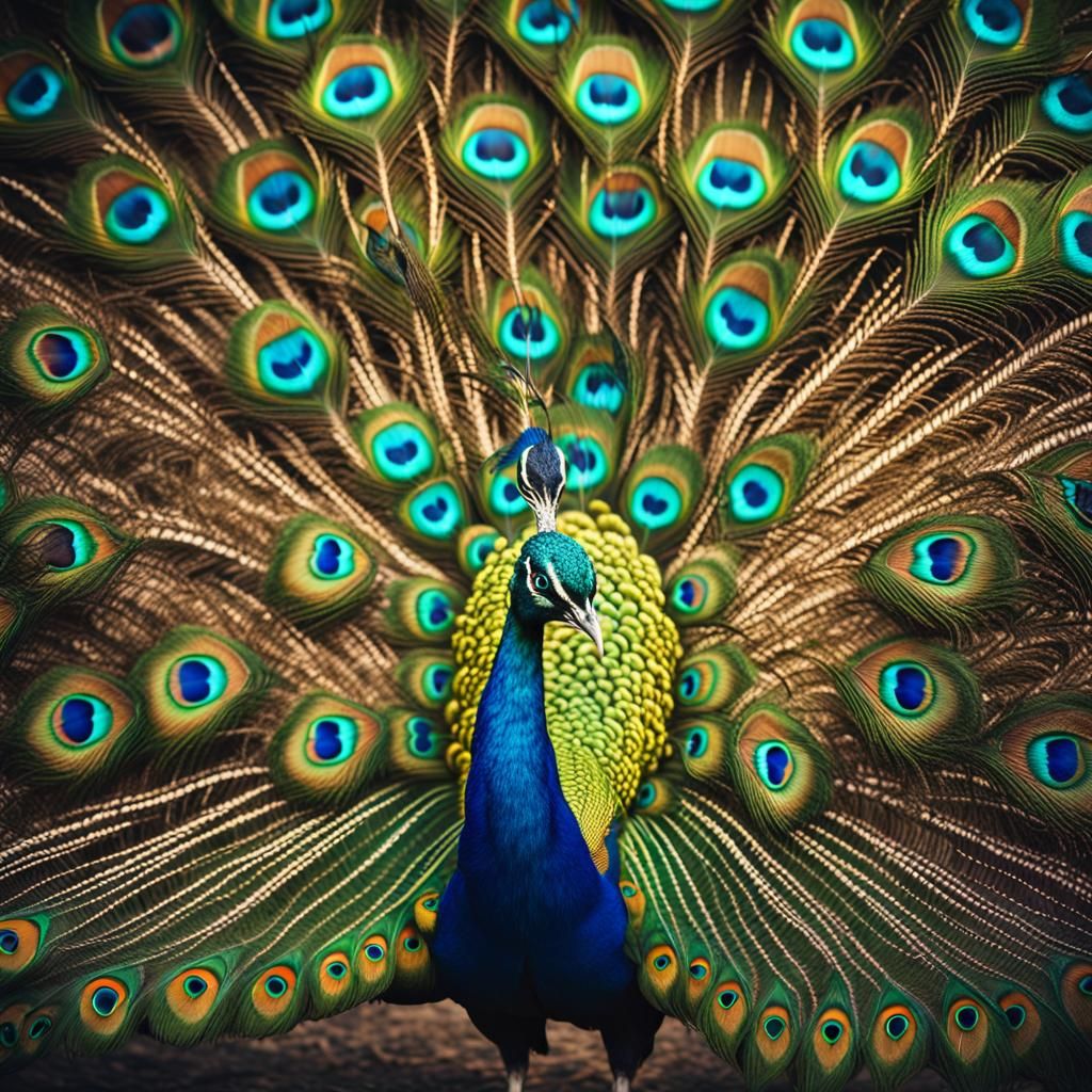 Mesmerizing Peacock Background with Iridescent Feathers