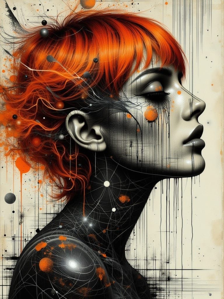 Surreal Gothic Portrait of a Melancholic Woman