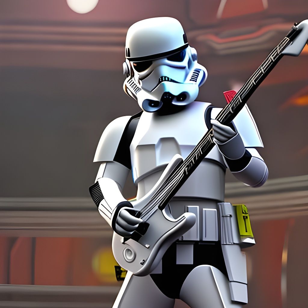 Stormtrooper Guitar Solo in Cantina, Digital Art