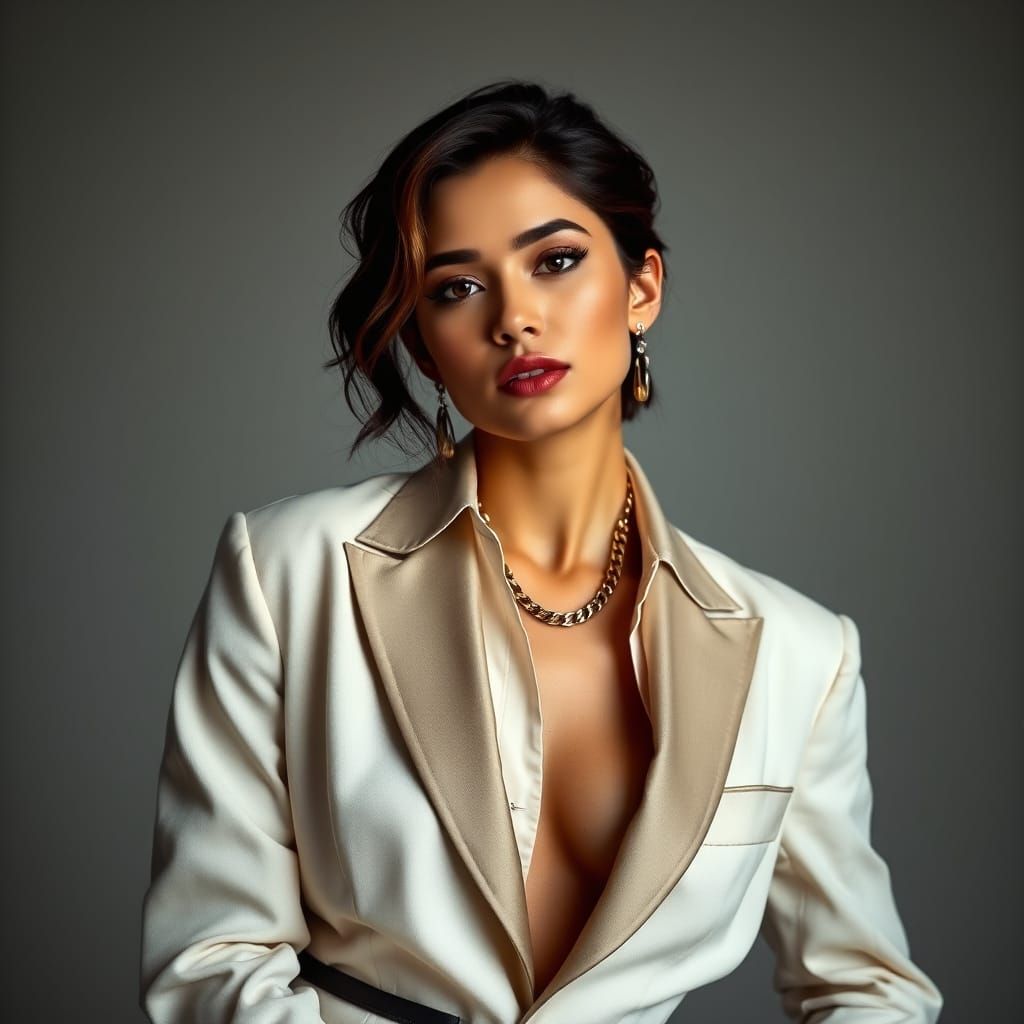 Elegant Studio Portrait in Cinematic Style