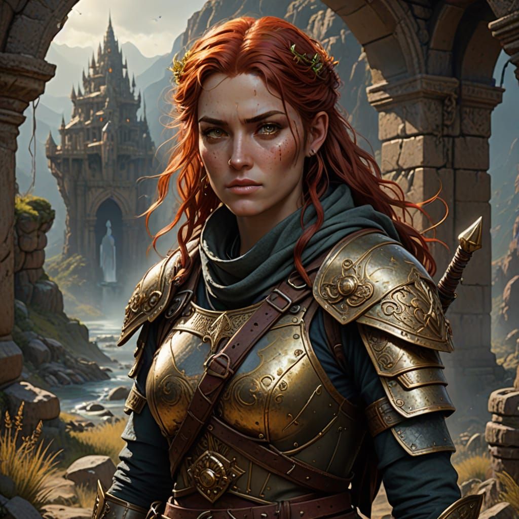 Adventurer Rena Ashfury: Dark Fantasy Concept Art