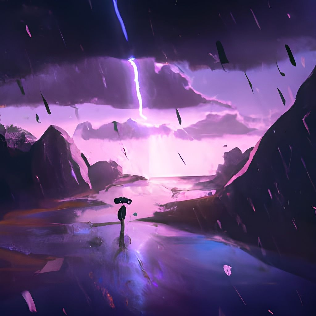 Epic Purple Rain Digital Matte Painting