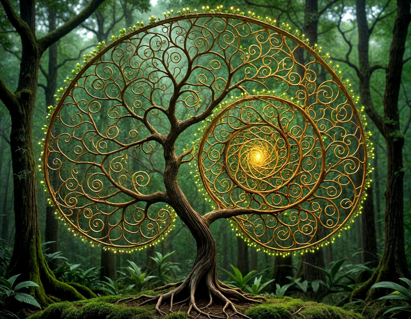 Fractal Tree in Sacred Geometry