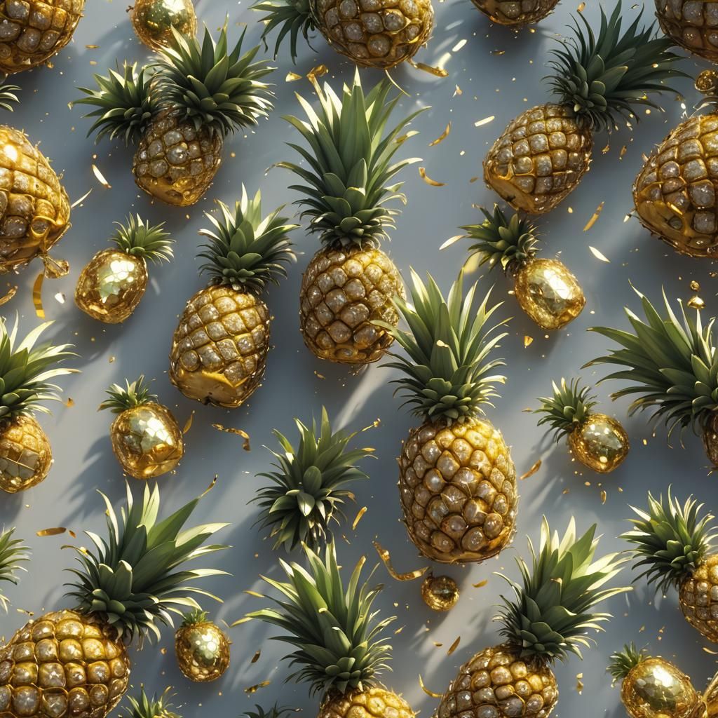 Sparkly Pineapple in 3D Anime Art Style