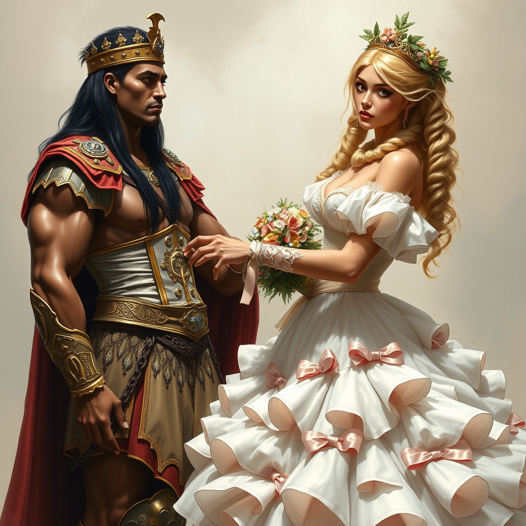 Roman King and Bride: Dramatic Fantasy Art