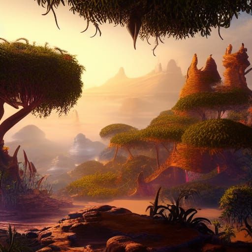 Fantastical Madagascar in Detailed Matte Painting