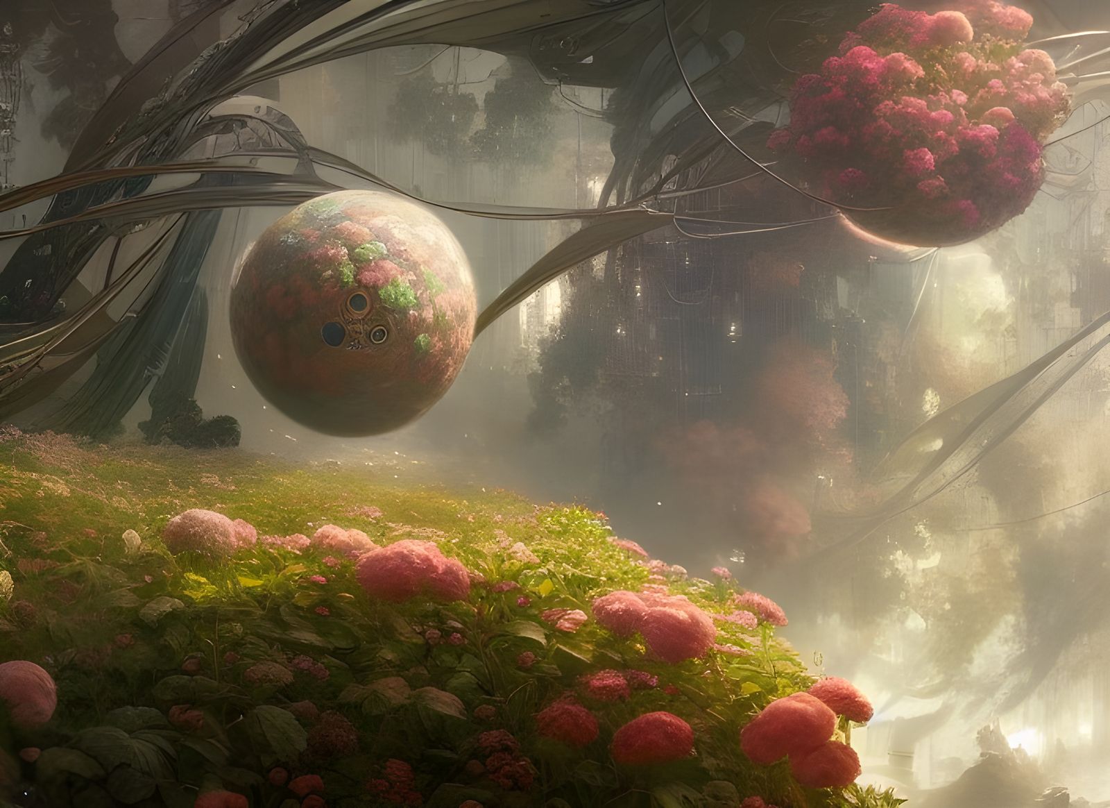 Futuristic Hortensia Sphere Concept Art