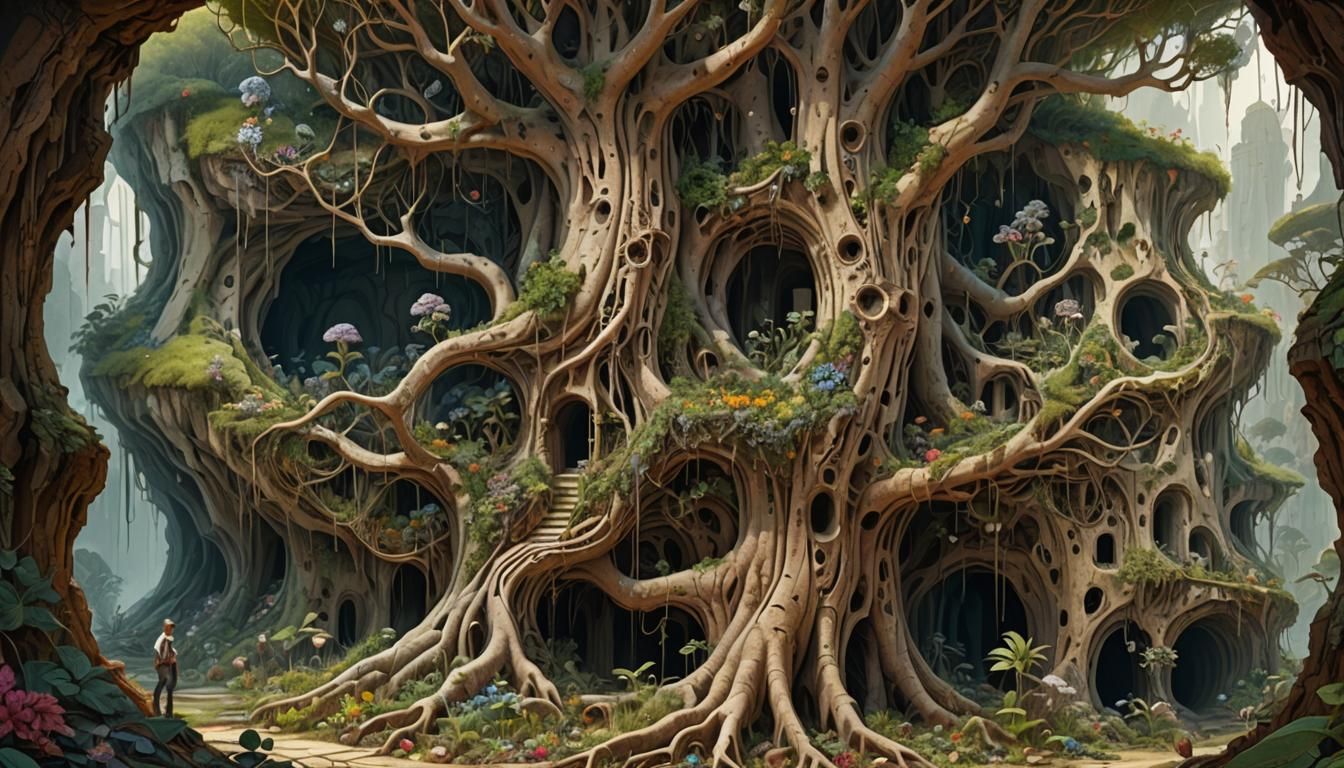 Detailed Plant with Seed Pods in Root System