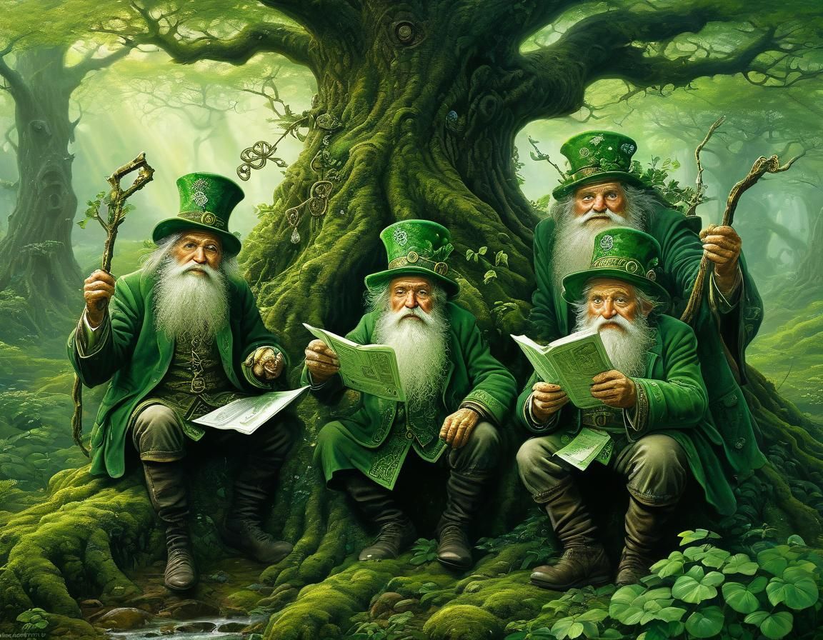 Leprechauns Discuss Art in Celtic Forest