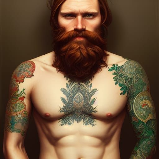 Detailed Portrait of a Scandinavian Man in Digital Art Style