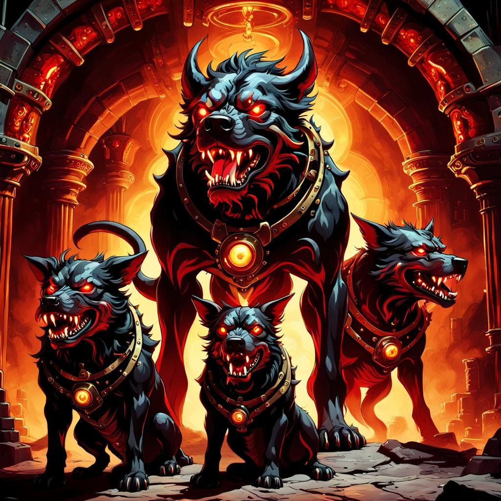 Steampunk Cerberus in Stone Room
