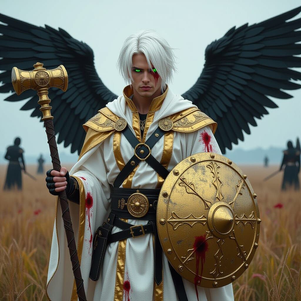 Warrior Saint with Polychrome Eyes on Battlefield