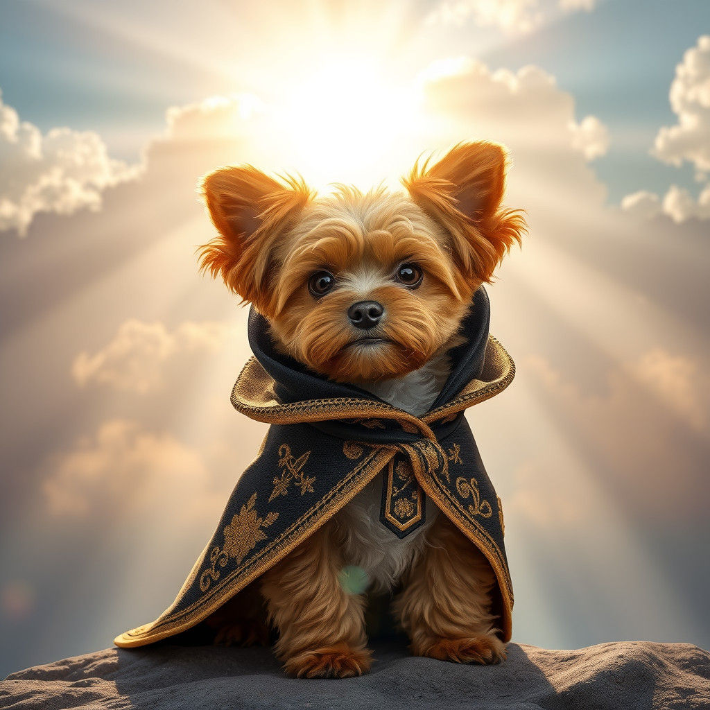 Poodle Wizard Cloaked in Impressionistic Light