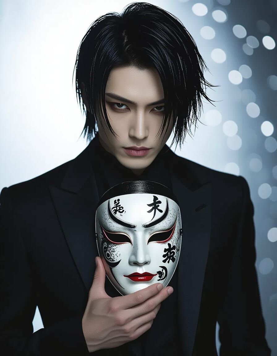 Edo Kabuki Mask Portrait of Miyavi-esque Man