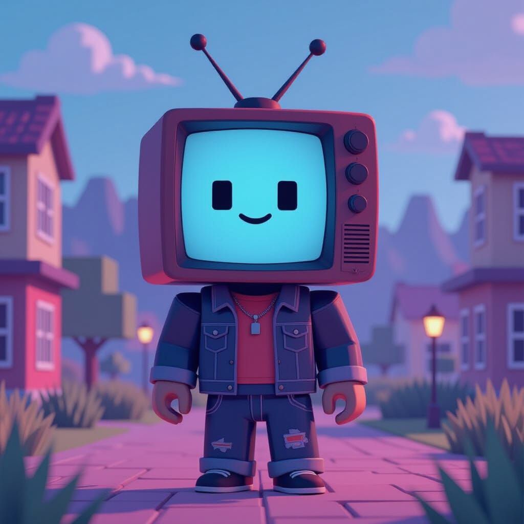 Roblox TV Head Avatar in Virtual World