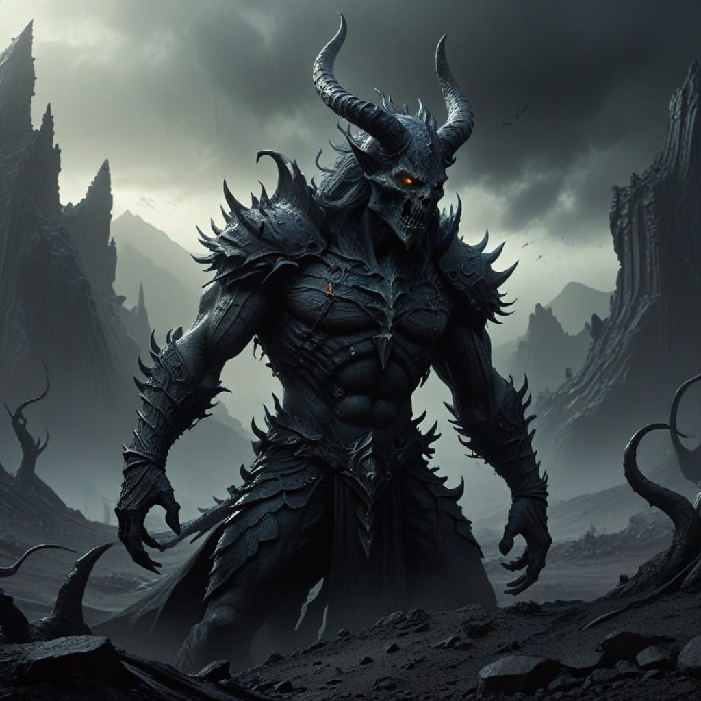 Prince Peryite in Desolate Wasteland: Eerie Fantasy Art