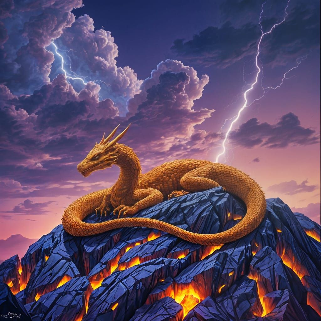 Epic Ancient Dragon in Cinematic Film Still