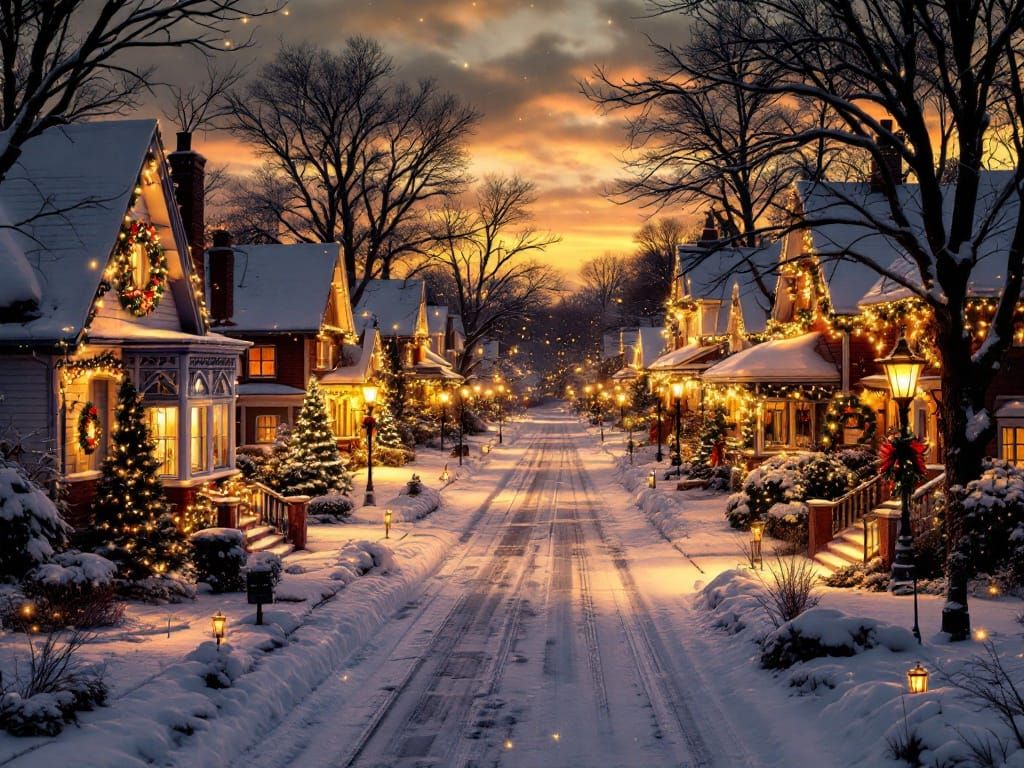 Midwestern Winter Wonderland in Golden Light