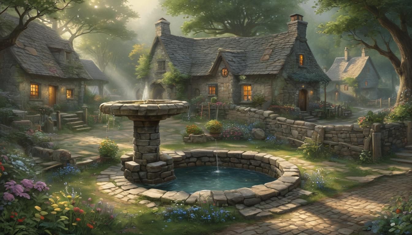 Enchanting Wishing Well in Ethereal Fantasy Style