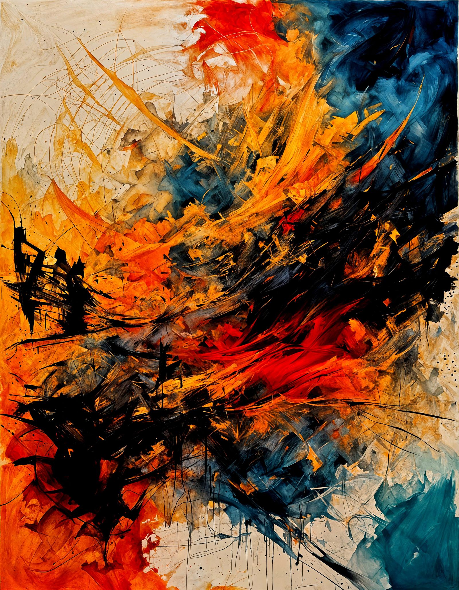 Abstract Light and Dark Artwork Driven by Emotion and Textur...