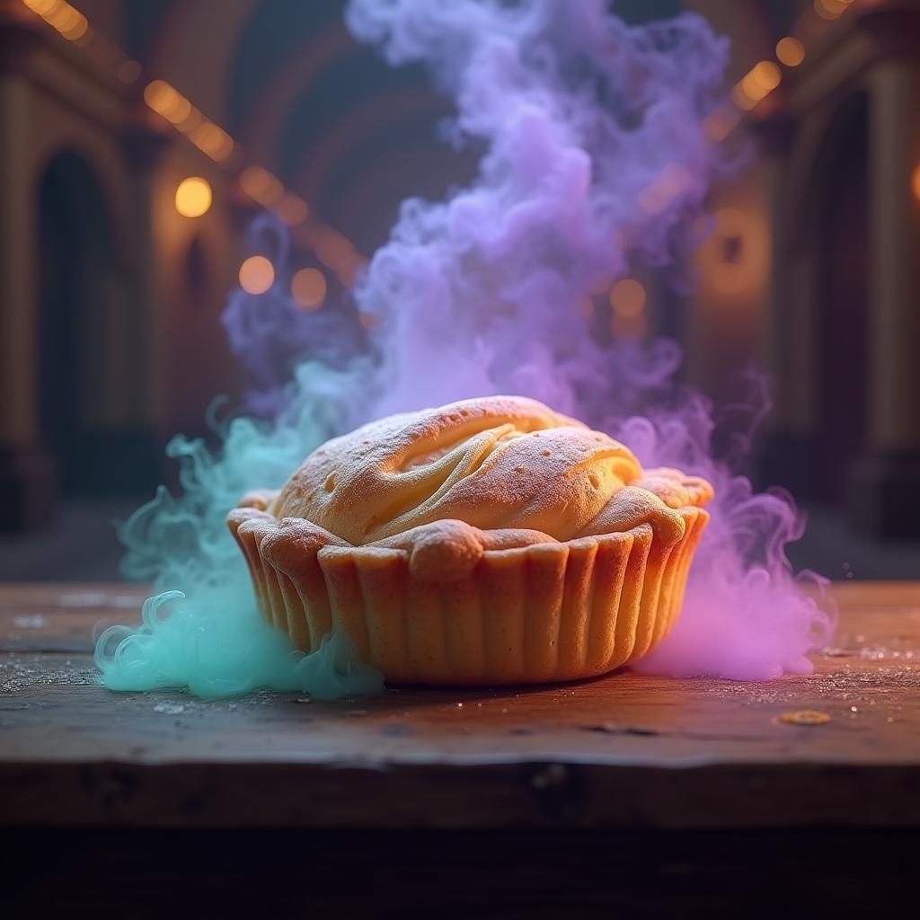 Golden Pastry in a Mystical Culinary Hall
